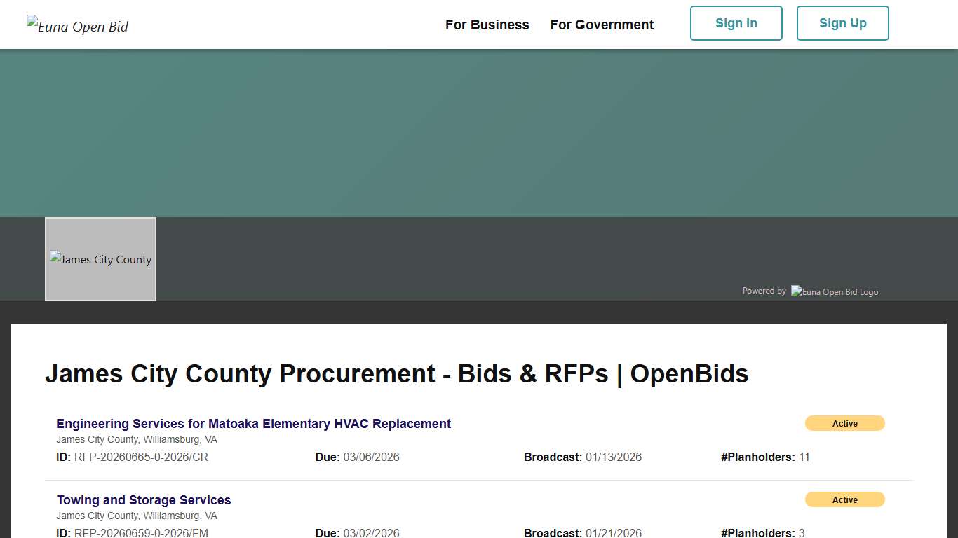 James City County Procurement - Bids & RFPs DemandStar
