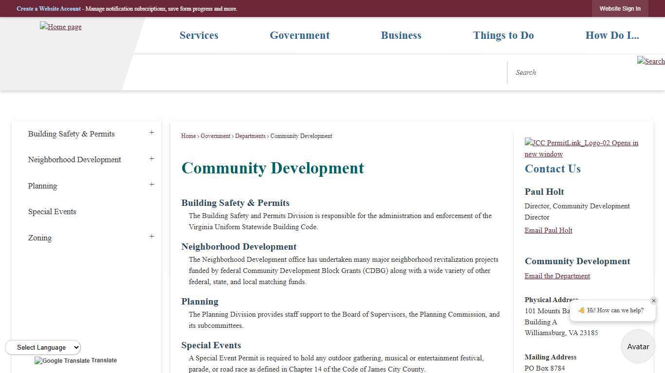 Community Development James City County, VA